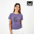 Moose Minimalistic Printed Crew Neck T-shirt –A30 dusty Lavender. 