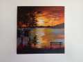 Canvas art Landscape (Sunset) for home decor 12 x 12. 