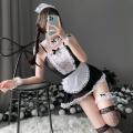 Costumes Cosplay Lolita Uniform Underwear Womenrelax French Apron Maid Dress T Briefs Bra Set Lingerie. 