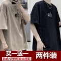 [ Buy One Get One Free ]2024 New Summer Men T T-shirt Short Sleeve ins Fashion Brand Student Loose Trendy Half Sleeve. 