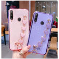 LECOMES for Huawei Honor 10i Back Cover with Love Heart Bracelet Chain Luxury 6D Plating Shiny Soft Silicone Mobile Phone Case Pouch Girls. 