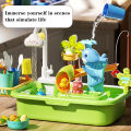 KOKKO Kids Play Sink With Running Water Kitchen Sink Dishwasher Toys With Electric Faucet Fishing Toys For Boys Girls. 