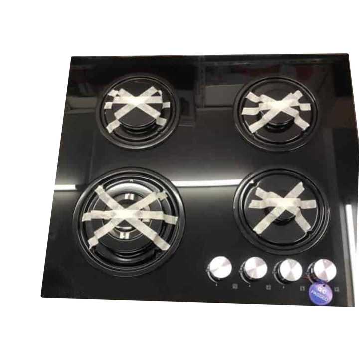 4 Burner Black Tempered Glass Gas Cooker Hob
