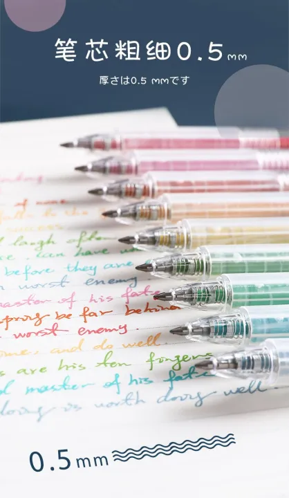 9%20PCS%20Colored%20Gel%20Pens%20Set%200.5%20mm%20Journaling%20Scrapbook%20Kawaii%20Ballpoint%20Pens%20Stationery%20Retractable%20Pen%20Office%20Accessories%20-%20Image%205