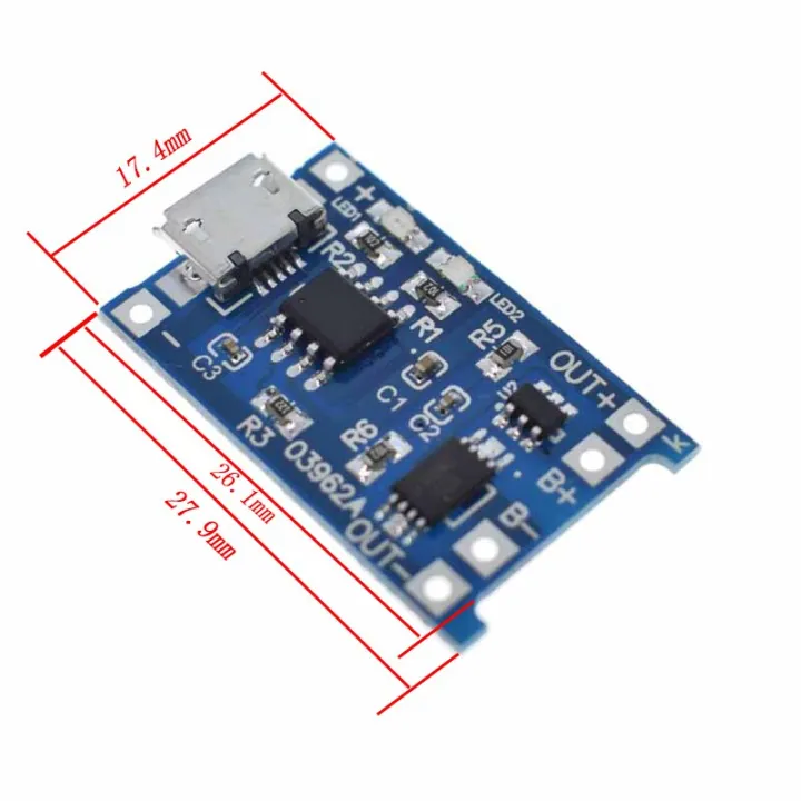 1PCS%205V%201A%20Micro%20USB%2018650%20type-c%20Lithium%20Battery%20Charging%20Board%20Charger%20Module+Protection%20Dual%20Functions%20TP4056%2018650%20-%20Image%202