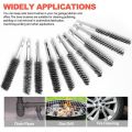 ARELENE 10Pcs Stainless Steel Bore Brush in Different Sizes 1/4Inch Hex Shank,Wire Brush Attachment for Drill Set. 