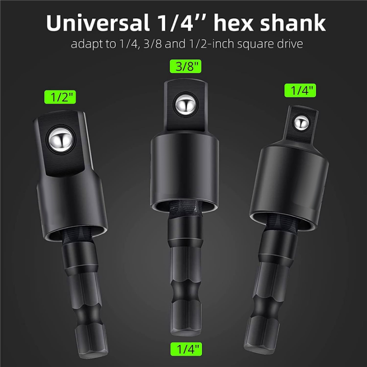 Right%20Angle%20Drill%20Adaptor%204-In-1%20Impact%20Drill%20Bit%20Extension%20Black%20Metal%201/4%203/8%201/2In%20Impact%20Grade%20Socket%20Adapter%20Set%20-%20Image%203