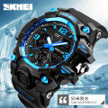 SKMEI Men Watch Sports Chronograph Dual Display Alarm 50M Men Waterproof EL Light Watch 1155B. 