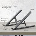 Ergonomic Laptop Stand for Desk – ABS + Silicone Adjustable Riser with Ventilated Cooling for Laptops & Tablets (10-15.6"). 