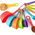Plastic Measuring Cups and Spoons Set of 12: Plastic Measuring Cups of 6 and Plastic Measuring Spoons of 6, Plastic Measuring Cups Spoons for Baking and Cooking Rainbow Color. 