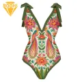 Plus Size Swimsuit with Deep V-neck Stylish Lace-up One-piece Swimsuit Set with Uv Protection Skirt Trendy Women's Monokini Cover-up Set for Beach Vacation Women Tummy Control Swimsuit. 