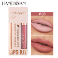 HANDAIYAN-9-Color Lip Glaze Lip Liner Set Non-stick Cup Lipstick Lip Liner Set Lipstick Set. 