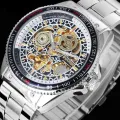 WINNER famous brand men mechanical watches fashion automatic skeleton man wristwatches stainless steel band relogio masculino. 
