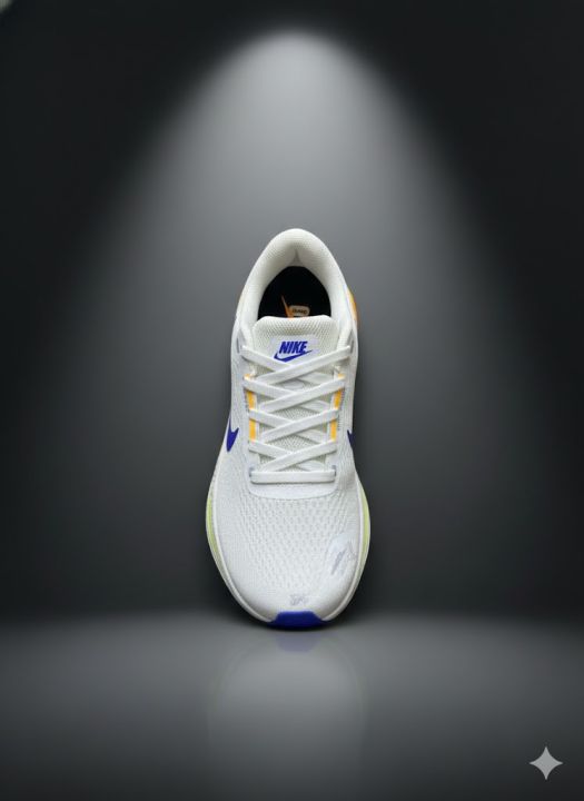 Click & Kick Nike Air Zoom Pegasus  running shoe in the white, blue, and yellow colorway