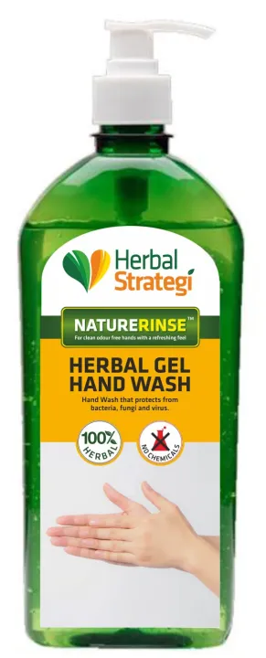 STRATEGI Herbal Gel Hand Wash 500ml Refill, Green (FROM INDIA)NUZ