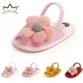 Cute Flower Baby Sandals - Soft Sole Infant Crib Shoes. 