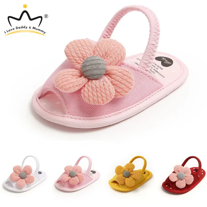 Cute Flower Baby Sandals - Soft Sole Infant Crib Shoes