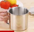 Stainless Steel Travel Camping Mug H-9cm Drinking Coffee Tea Handle Cup. 