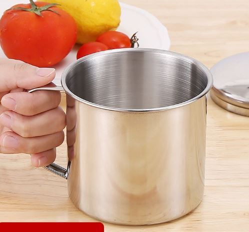 Stainless Steel Travel Camping Mug H-9cm Drinking Coffee Tea Handle Cup