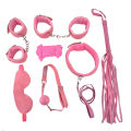18 + 7-Piece Sex Toy Set SM Bondage Game Handcuffs, Leg Cuffs, Whip, Blindfold, Adult Toys. 