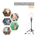 Studio Selfie Ring Light Tripod 10 Inch Big Ring Fill Light with 7 Feet Portable Tripod Stand for Photo Studio  Lightning and Video Shooting Suitable for All Mobile & Camera / LED Studio Camera Ring Light for YouTube, Instagram, TikTok & Other Videos. 