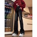 Yellow Mud Color Stitching Extra Long Jeans Men's Tall American Retro Pants ootd Wear High-End Bootcut Trousers. 