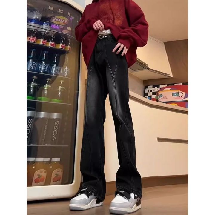 Yellow%20Mud%20Color%20Stitching%20Extra%20Long%20Jeans%20Men's%20Tall%20American%20Retro%20Pants%20ootd%20Wear%20High-End%20Bootcut%20Trousers%20-%20Image%206