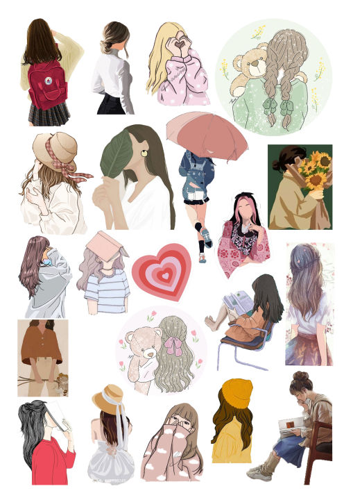 20/40pcs%20Aesthetic%20Stickers%20Aesthetic%20Girl%20Stickers%20for%20Laptop%20Scrapbook%20Journal%20Kids%20Girls%20Boys%20Stickers%20-%20Image%203