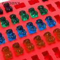 Food-grade Silicone Gummy Mold 53 Cavities Silicone Gummy Mold Teddy Bear Candy Chocolate Mold Bpa Free Nonstick Food Grade Dropper Included Perfect for Jelly Making Southeast Asian Buyers' Favorite. 
