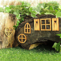 Wooden Fairy Garden Door,Miniature Garden Buildings , Garden Sculptures and Statues Easy to Use. 