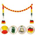 Indian Festival Mandap​​ DIY Marigold Garland​​ Pooja Diwali Fiesta Long Strands Artificial Marigold Flower Garlands Reusable Bendable​​ Pooja Marigold Flowers​​ ​​Garden Party Lighting​​. 