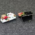 Canvas Coin Purse Retro Storage Buckle Closure Mini Wallet Vintage Rose Print unisex Pouch unisex Ladies. 