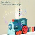 Kids Electric Domino Train Car Set Sound Light Automatic Laying Dominoes Brick Blocks Game Educational DIY Boys Girls Toy Gift. 
