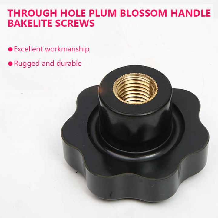 Threaded Hand Nuts Black Plum Bakelite Hand Tighten Nuts Handle Thread Star Mechanical ...