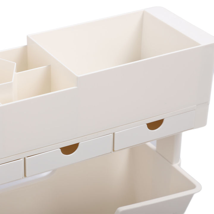 Mobile Bookshelf Movable Storage Book Shelves Durable Wide Application 360° Rotation Wheels 5 Tier Design for Libraries