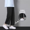 GURBAKS Jeans Men's Loose Straight Casual Light Blue Trendy Brand Wide Leg Retro Spring and Autumn Pants. 