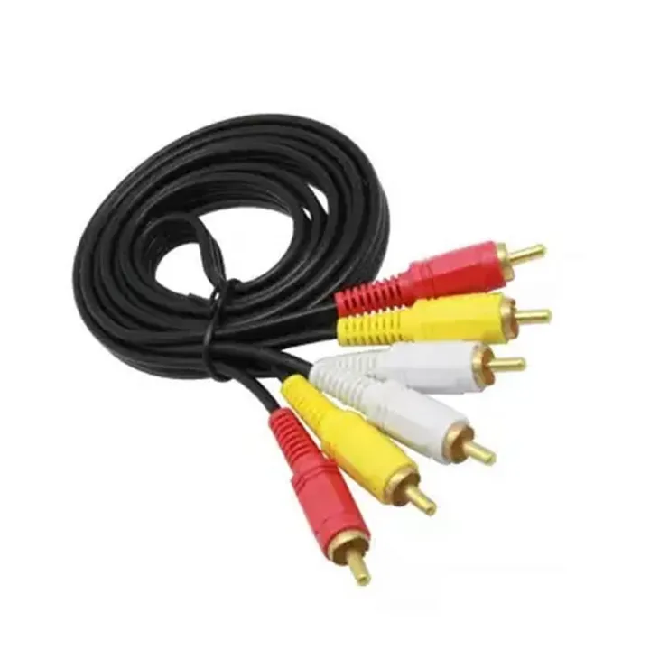 Audio Video Cable 1.5M Length DVD Player TV Universal 3 RCA Male to 3 RCA Male