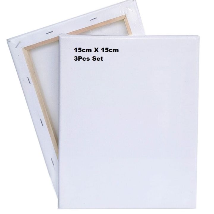 15cm X 15cm 3Pcs White Blank Artist Canvas Boards Wooden Frame  280gsm Canvas Pad Canvas Board Painting