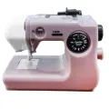 【Exclusive Limited Edition】 Portable Sewing Machine Plastics Pink/Blue/Red Home Sewing Accessories Household Crafting Mini Electric Sewing Machine C-Please note that it is only a mini toy!!!.