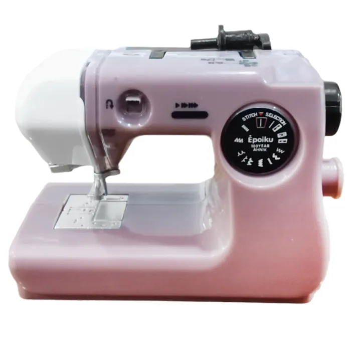 【Exclusive Limited Edition】 Portable Sewing Machine Plastics Pink/Blue/Red Home Sewing Accessories Household Crafting Mini Electric Sewing Machine C-Please note that it is only a mini toy!!!