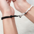 2Pcs/Set Lovers Heart Couple Magnetic Distance Bracelet -Matching Friendship Bracelet -Rope Braided Kit Valentine's Day Jewelry. 