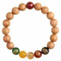 【Clearance Sale】Natural Old Peach Wood Bracelet Five-Way God of Wealth Transfer Bead Amulet Benmingnian Cinnabar Bracelet Gift for Men and Women. 