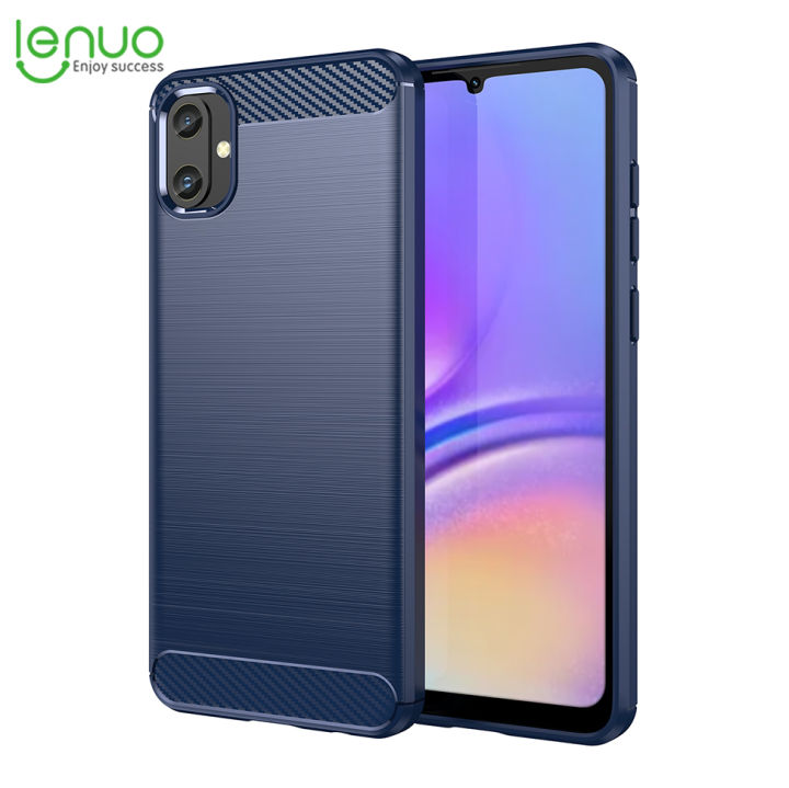 Lenuo Carbon Fiber Bumper Phone Case For Samsung Galaxy A05 Back Cover Coque Shockproof Protective