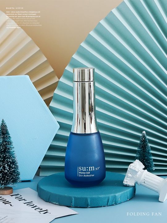 Style Solid Color Folding Fan Photography Studio Background Props For Biscuits, Cosmetics, Juice Shooting