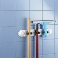 BROOM / MOP HOLDER SINGLE - BATHLUX  WHITE COLOR. 
