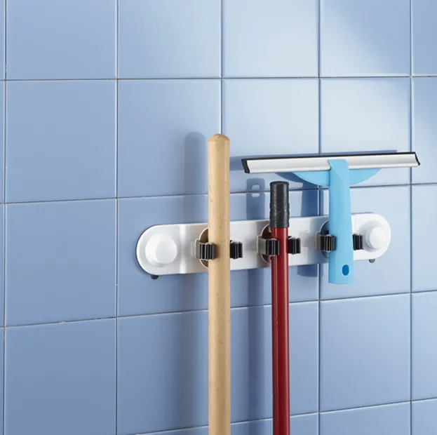 BROOM / MOP HOLDER 3 PIECES - BATHLUX WHITE COLOR