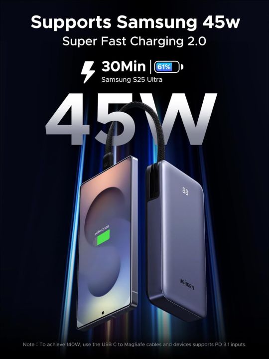 UGREEN%20Nexode%20Power%20Bank%2020000mAh%2045W%20with%20Built-in%20Cable,%20Fast%20Charging%20Portable%20Charger%20for%20iPhone%2017%20Pro/Samsung%20S25%20Ultra/iPad%20Pro,%203-Port%20External%20Battery%20Pack%20with%20Digital%20Display,%20Travel%20Ready%20PB536%20-%2055988B%20-%20Image%202