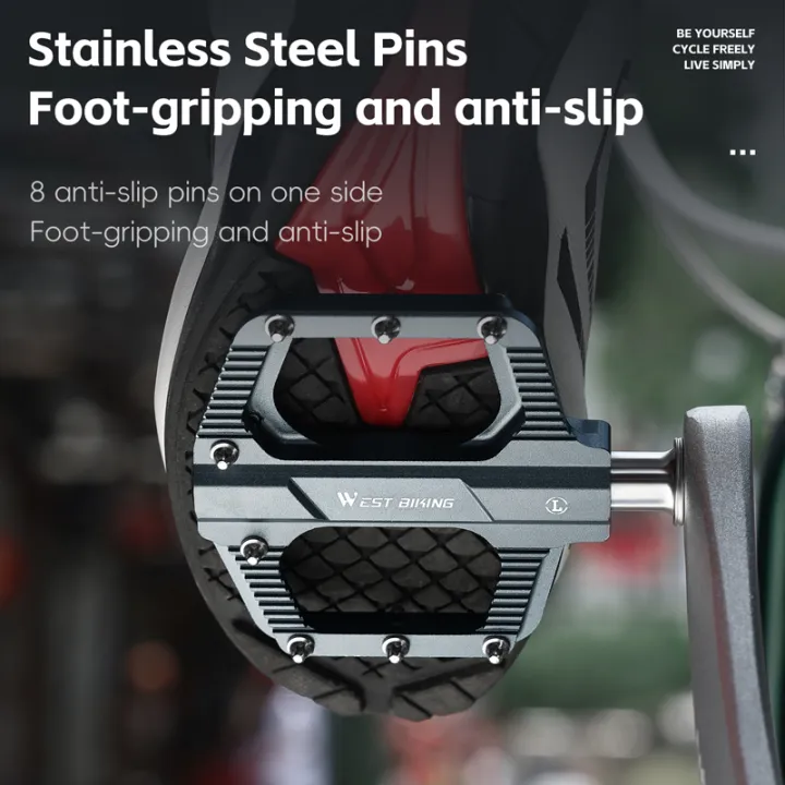 WEST%20BIKING%203%20Bearings%20Aluminum%20Alloy%20Bicycle%20Pedals%20Mountain%20Road%20Bicycle%20Pedals%20Steel%20Shafts%20Anti-skid%20Bicycle%20Accessories%20-%20Image%205