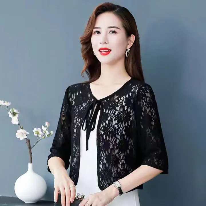 DESCENTE%20Lace%20Jacket%20Boho%20Floral%20Embroidered%20Lace-up%20Shawl%20Jacket%20for%20Women%20Stylish%20Sun%20Protection%20Coat%20with%20Hollow%20Out%20Design%20Perfect%20for%20Fall%20Spring%20Seasons%20Women%20Lace%20Jackets%20-%20Image%203