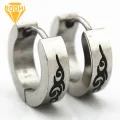 Men Women Fashion Punk Gothic Stainless Steel Hoop Stud Earrings Jewelry. 